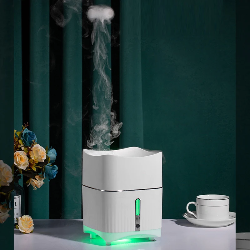 

Аромадиффузор с кольцом для дыма, 680 мл, увлажнитель воздуха со светодиодной подсветильник кой, паровой распылитель эфирных масел, Ароматер...