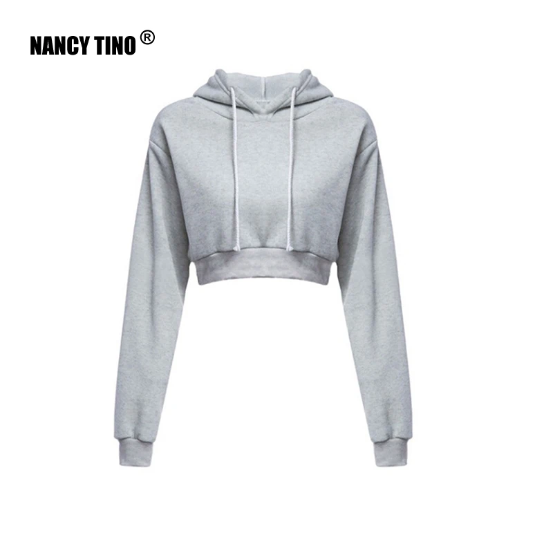 

Ms. Sweatshirts Autumn Hooded Long Sleeve Hooded Pullovers Casual Drawstring Hoodie Pullovers Short Crop Top with Long Sleeves