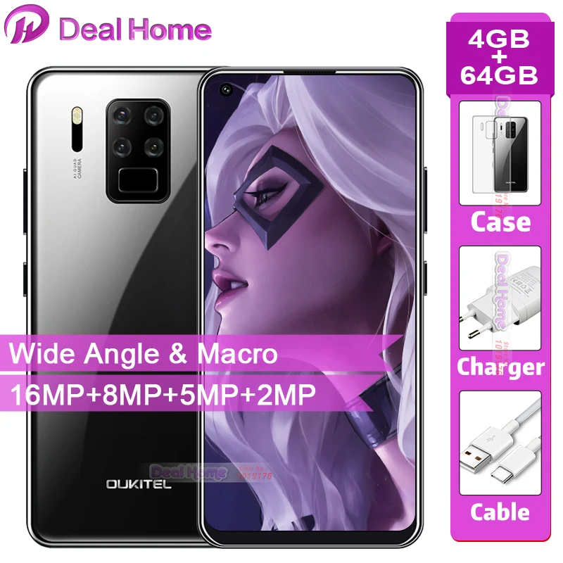 OUKITEL C18 Pro 6 55 &quotHD Android 9 0 4 Мб Оперативная память 64 Гб Встроенная 16MP камеры смартфон