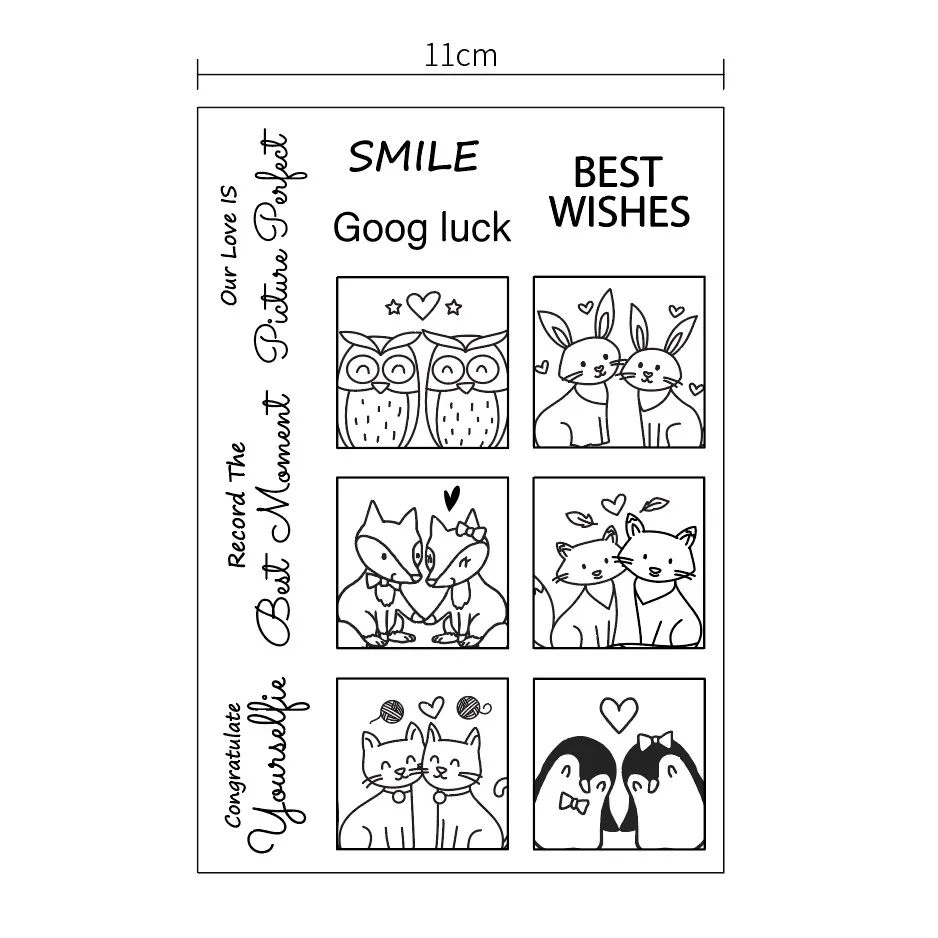 11*16 см горячая распродажа прозрачные штампы для животных/силиконовые уплотнения