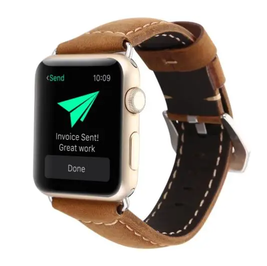 Высококачественная Петля из натуральной кожи для Apple Watch 4 ремешка iwatch 3 2 1 38 мм 42