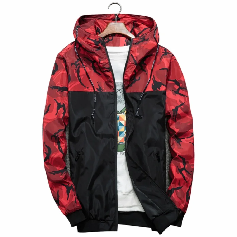 

Spring Autumn Men's Jackets Camouflage Military Hooded Coats Casual Zipper Male Windbreaker Men