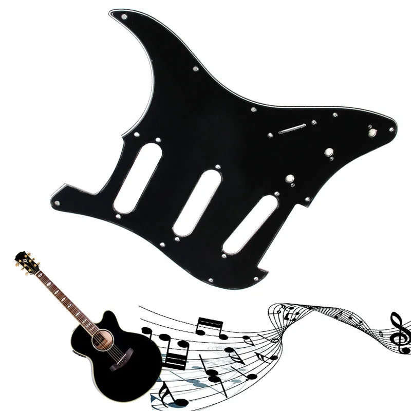 Трехслойная электрогитара защита от царапин Черная Пластина для Strat Stratocaster New |
