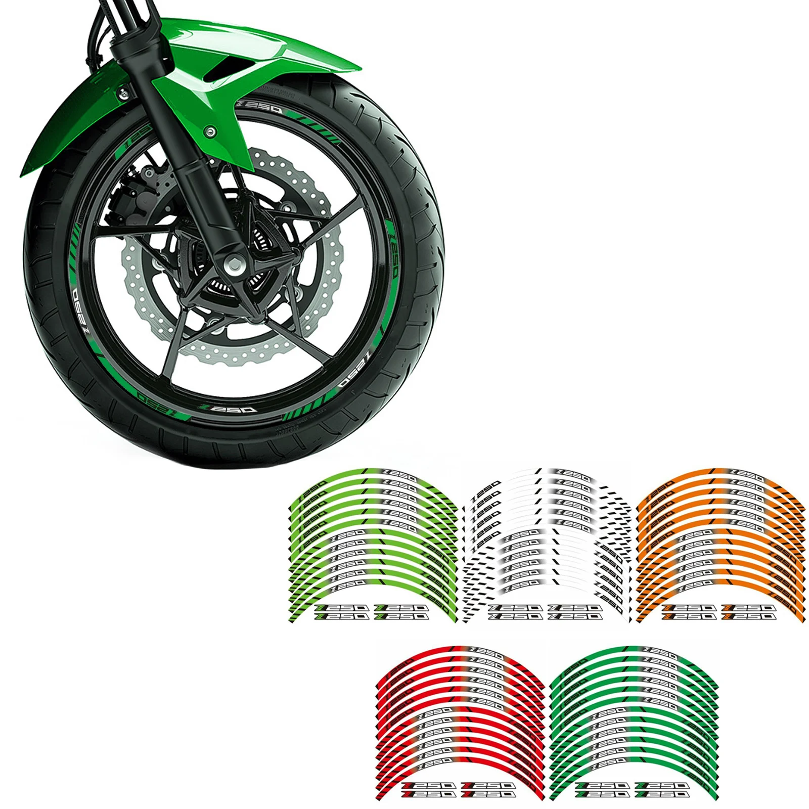 

Светоотражающие полосы на обод колеса мотоцикла, наклейка-лента для Kawasaki Z250 Z 250