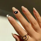 Новые искусственные ногти 24 шт.корт., инструмент для маникюра в стиле балерины, китайские накладные ногти Taiji, съемные полноразмерные аксессуары для дизайна ногтей