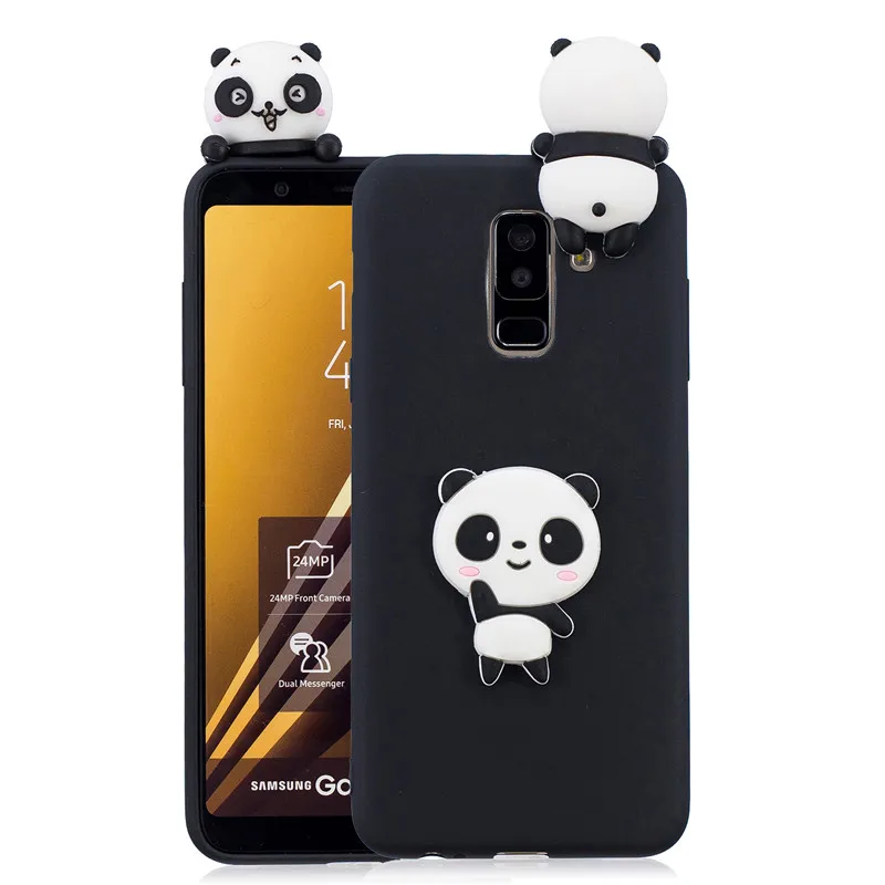 3D единорога панда кактус мягкий чехол для samsung A10 A20 A20E A30 A40 A50 A70 A10S A20S A30S A50S A51 A71 A6 A8 J4 J6 плюс A7 - Цвет: Black Panda