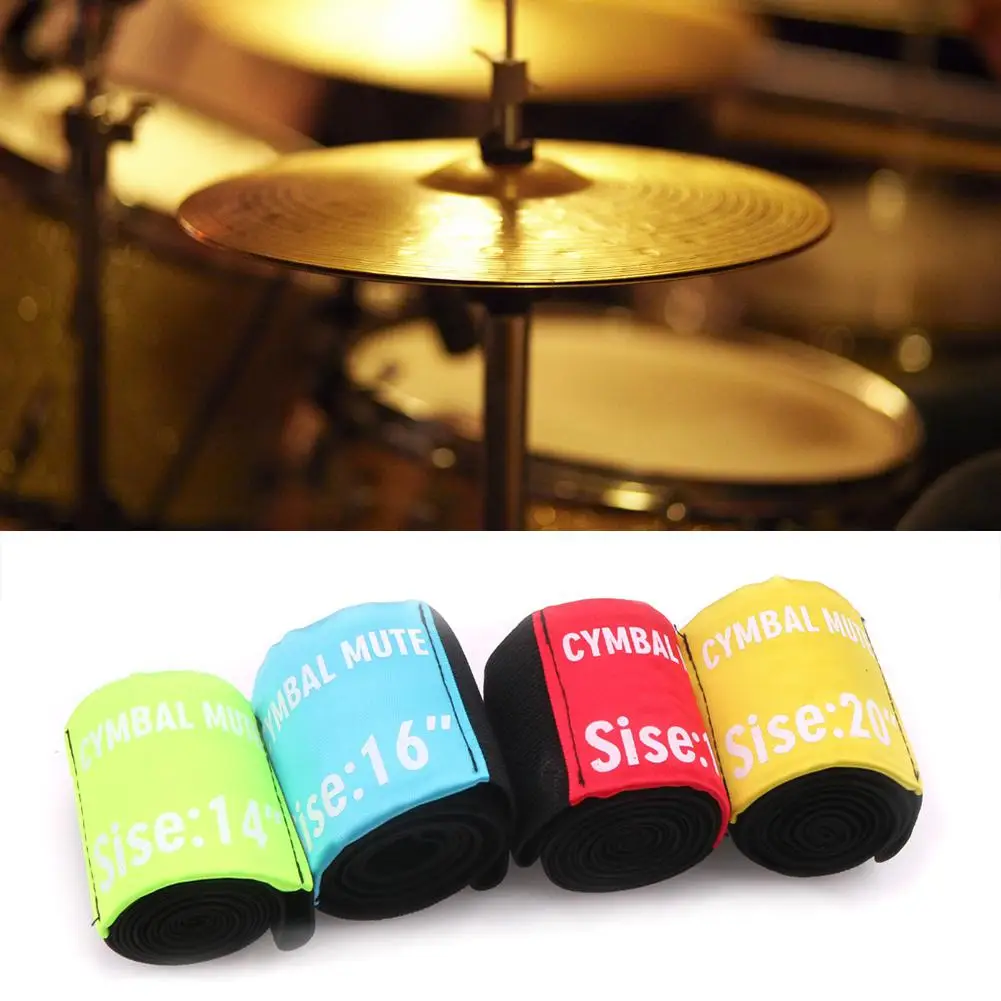 4pcs DIY Drum Set Mutes 14/16/18/20 Inches Hi-hat Cymbal Practice Silencer Dampener Pads Percussion Instrument Accessories