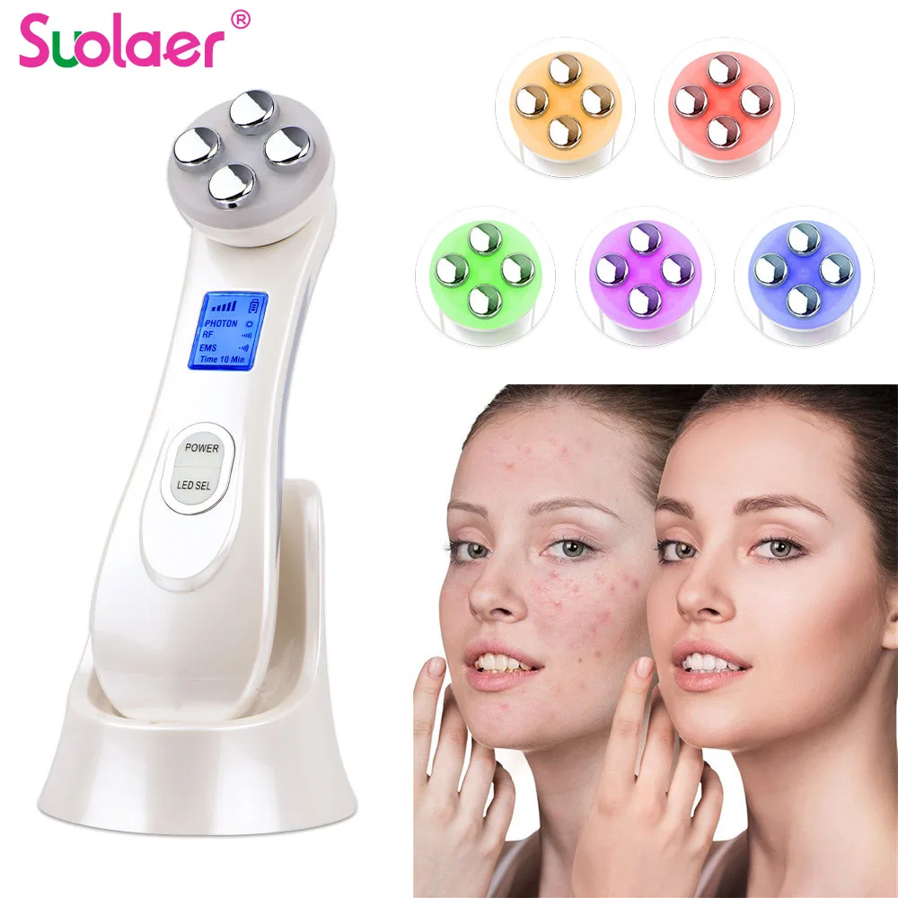 Радиочастотный лифтинг для лица мезотерапия RF & EMS 5 в 1 светодиодный фотон