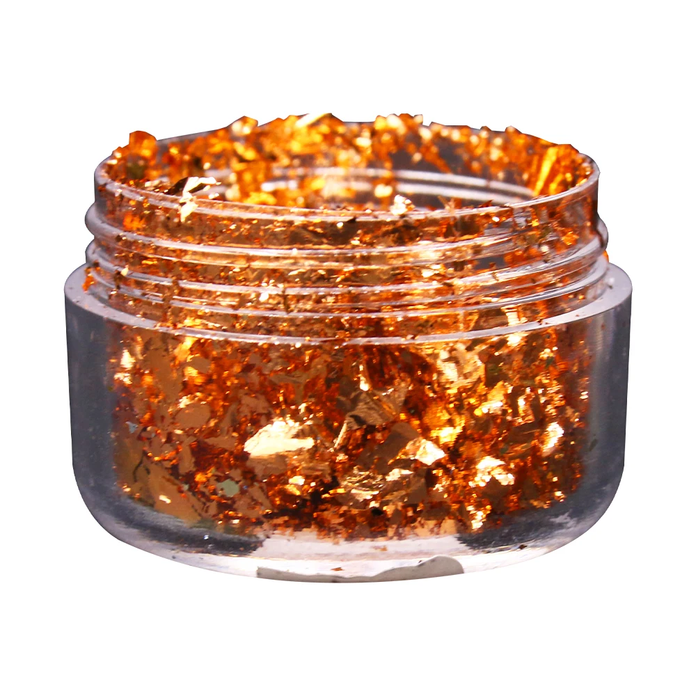 Имитация золотистого фольги хлопья для украшения ногтей художественная