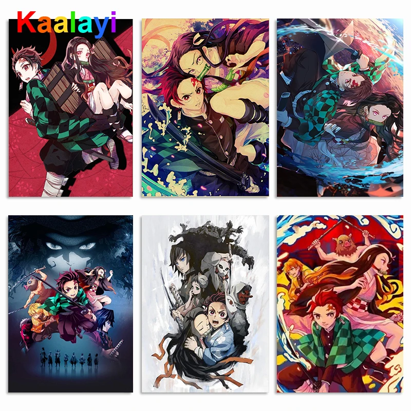 

Diamond Painting Anime Demon Slayer Picture Of Rhinestones Full Diamond Mosaic Embroidery Cross Stitch Kits Home Art Decor Zs048