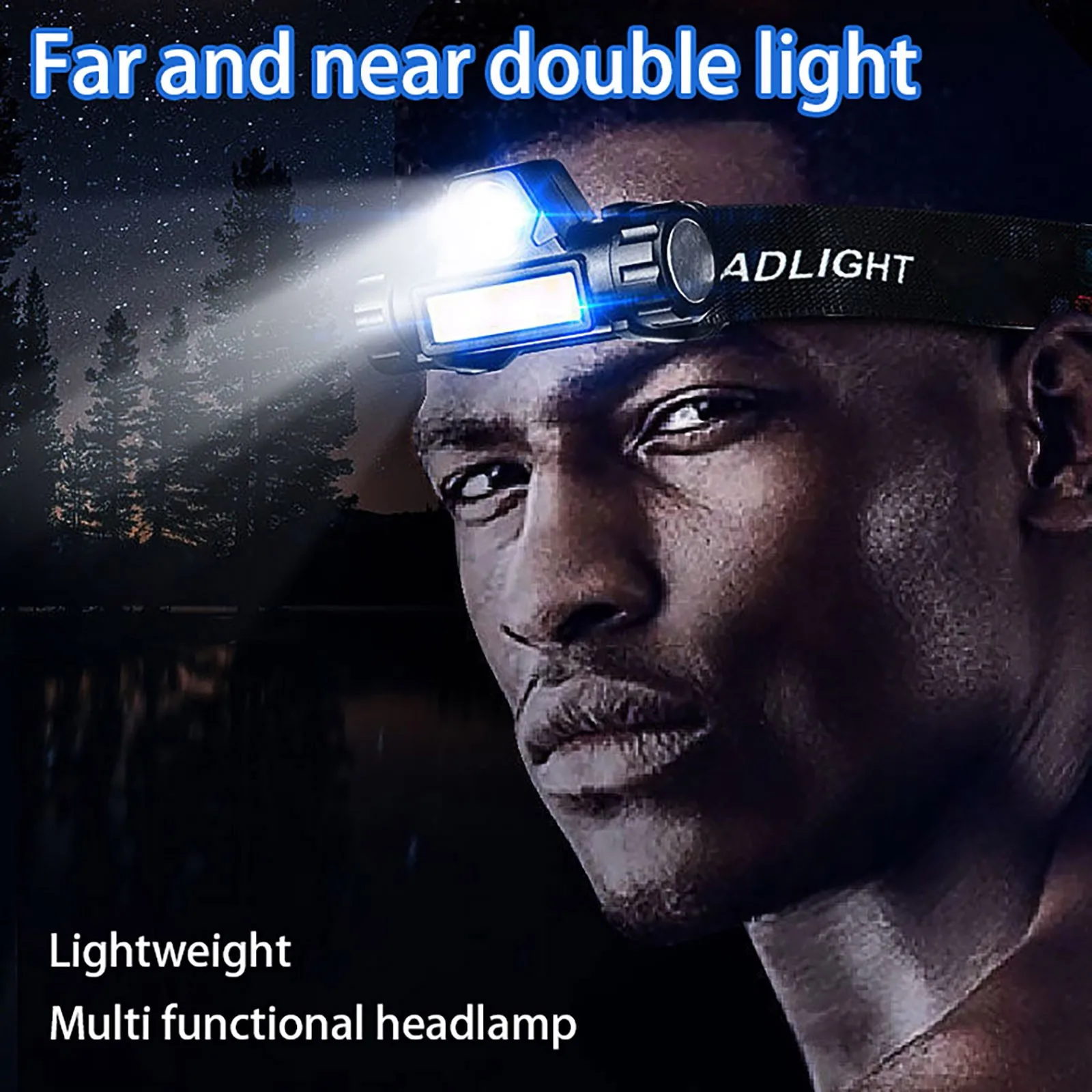 

Flashlight Headlight Built-in Battery LED Strong Headlight Outdoor USB Charging Work Light Waterproof Bicycle Lights Flashlight