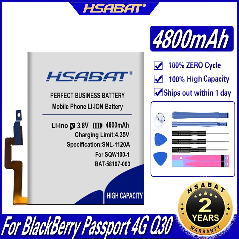 Батарейка HSABAT для BlackBerry Passport 4G Q30 SQW100 1 3 Windermere/Q20 Classic SQC100 1/Q10 Q10 LTE 3|Аккумуляторы