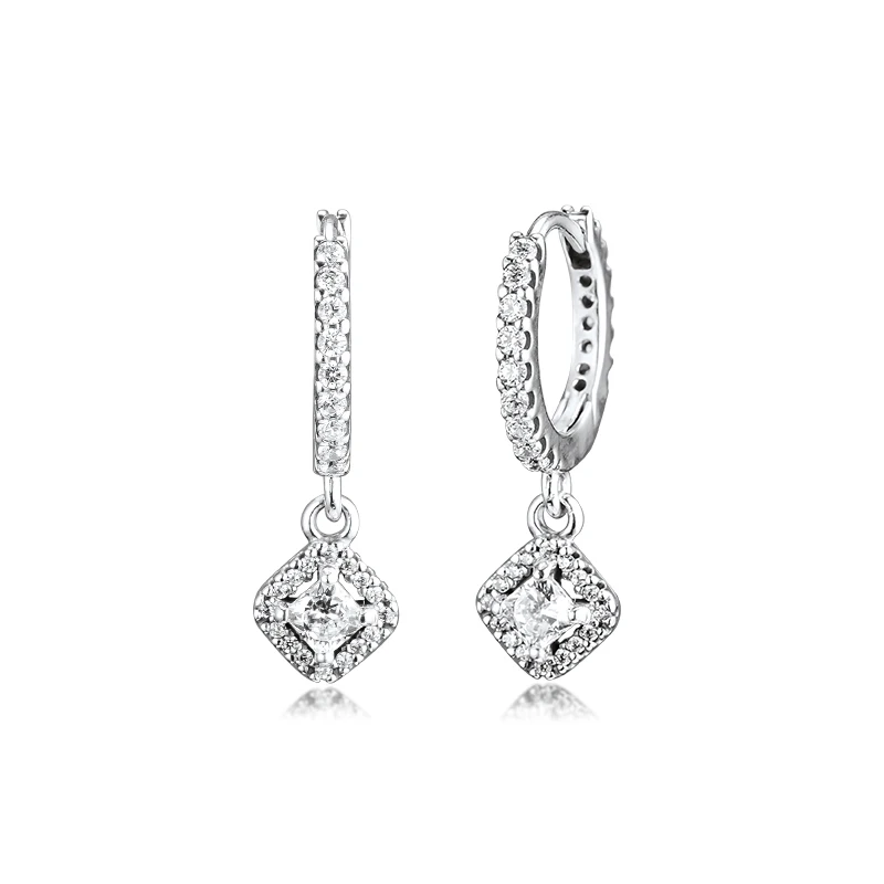 CKK серьги Сверкающее Серебро Хооп Серьги в виде капель с кристаллами форме и