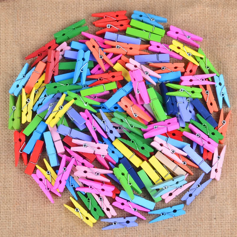 

NEW Smalll size Mini Wooden Clips 35mm Coloful Clips Photo Clips for sheets DTY Clothespin Craft Decor Clips Pegs