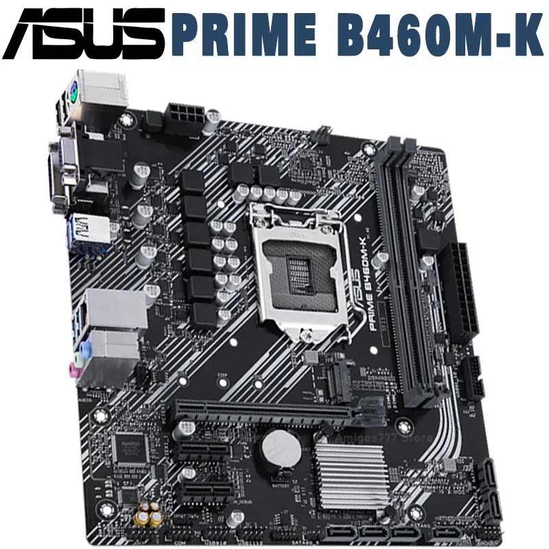 Verkauf Maindboard ASUS PRIME B460M-K LGA 1200 10th Gen Ddr4 64gb M.2 Chia USB 3,2 OC VGA Intel B460 Micro ATX Desktop Mainboard Verwendet