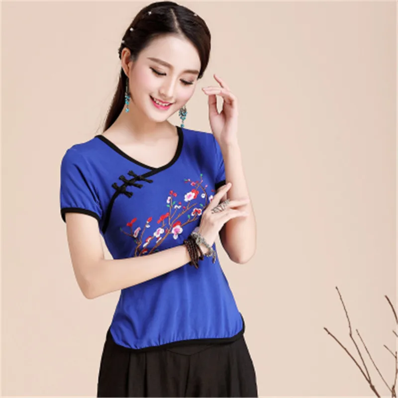 Элегантная футболка Женская Повседневная в фольклорном стиле на заказ женская