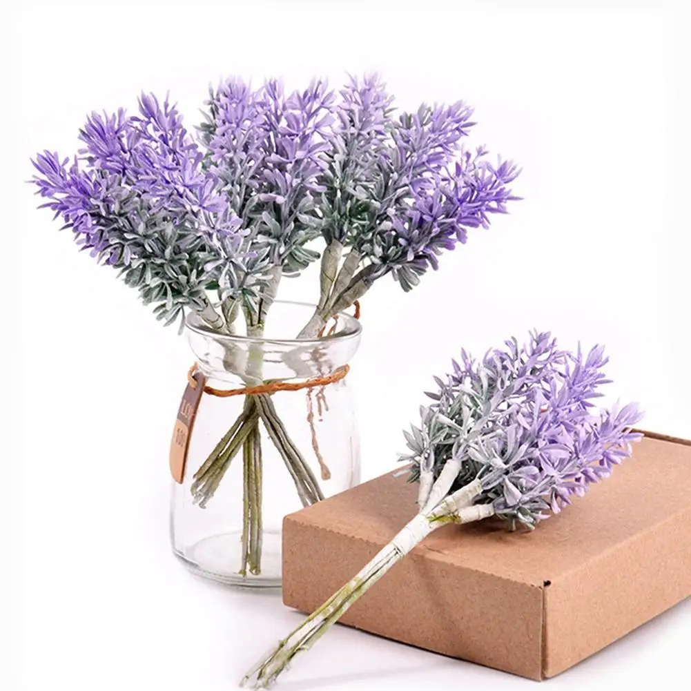 

2021 New 1 Bouquet Artificial Flower Lavender DIY For Garden Party Home Holiday Craft Decor Weddings Artificial Flower