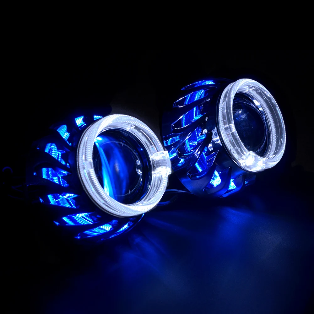 2 5 дюймовый 8 0 биксеноновый Hid объектив проектора DRL спиральный Hotwheel ангельские