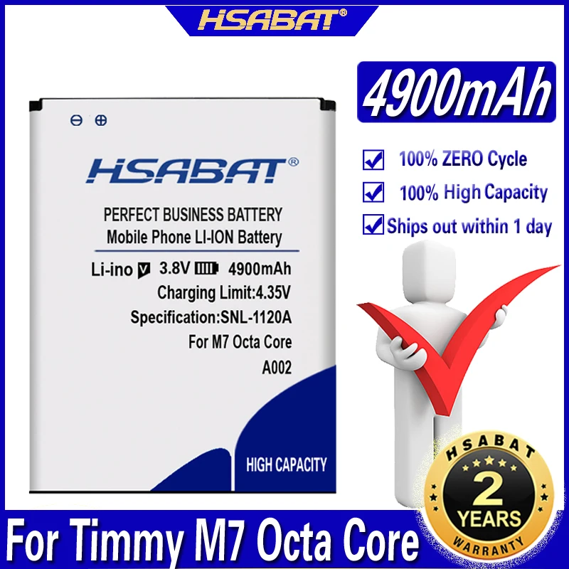 Аккумулятор HSABAT A002 для Timmy M7 4900 мАч Восьмиядерный процессор MTK6592 5 дюйма|battery for|timmy