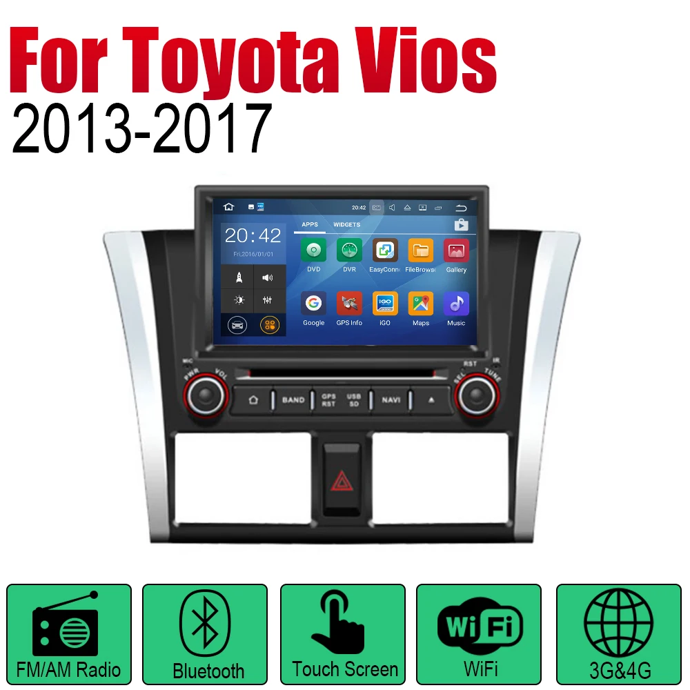 ZaiXi Android автомобильный DVD GPS Navi для Toyota Vios 2013 ~ 2017 плеер навигация WiFi Bluetooth Mulitmedia