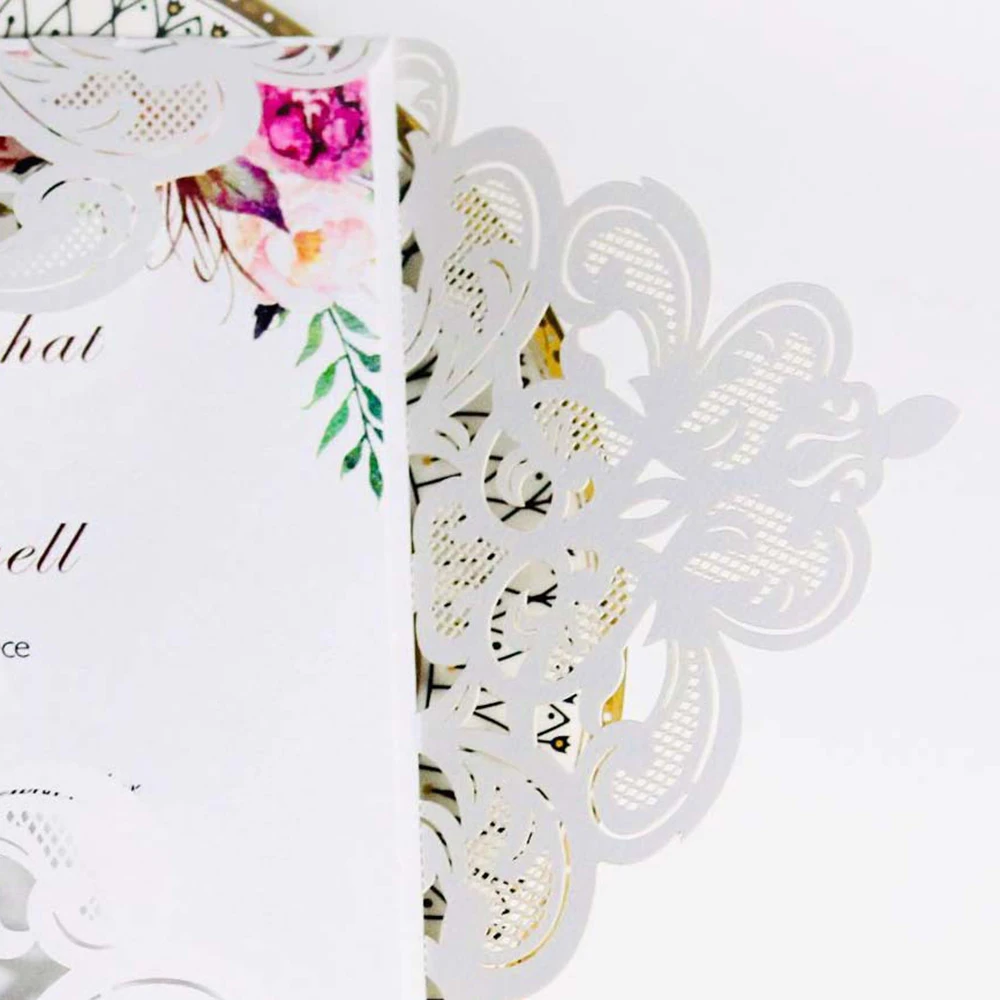 1 шт. элегантные квадратные лазерные выдолбленные свадебные пригласительные