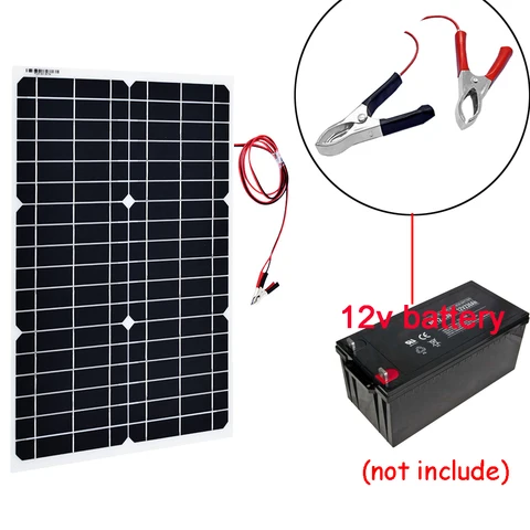 Солнечная панель 12 в 30 Вт Гибкая портативная солнечная батарея зарядное устройство комплект фотоэлектрическая система для автомобиля лодки фургонов кемпинга на открытом воздухе