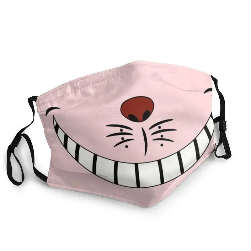 

Маска для лица унисекс, с изображением Чеширского кота и улыбки, одноразовая, противотуманная, защитный респиратор