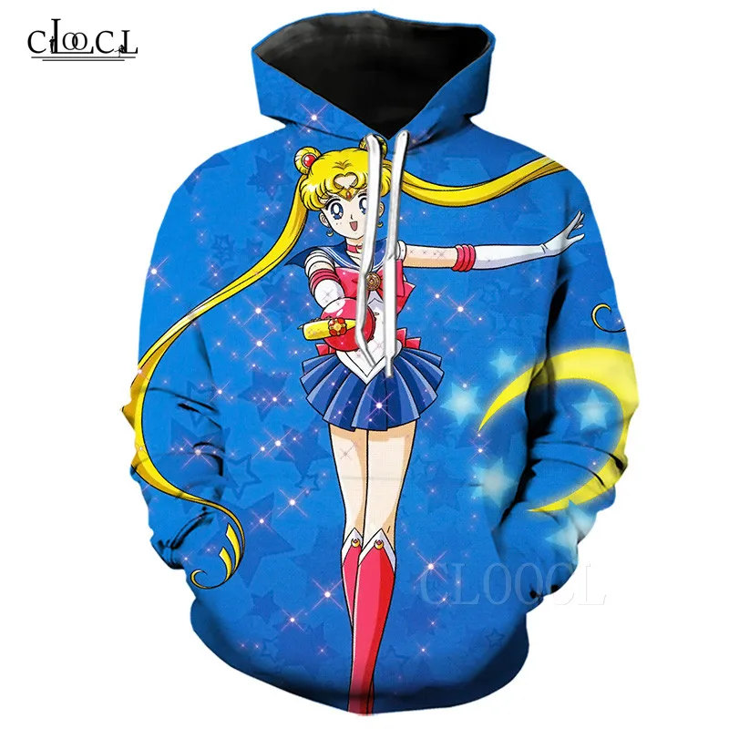 

CLOOCL Men's Hoodies Sailor Moon Japanese Anime 3D Print Men Women Hooded Sweatshirt Casual Hot Selling Funny Streetwear Tops