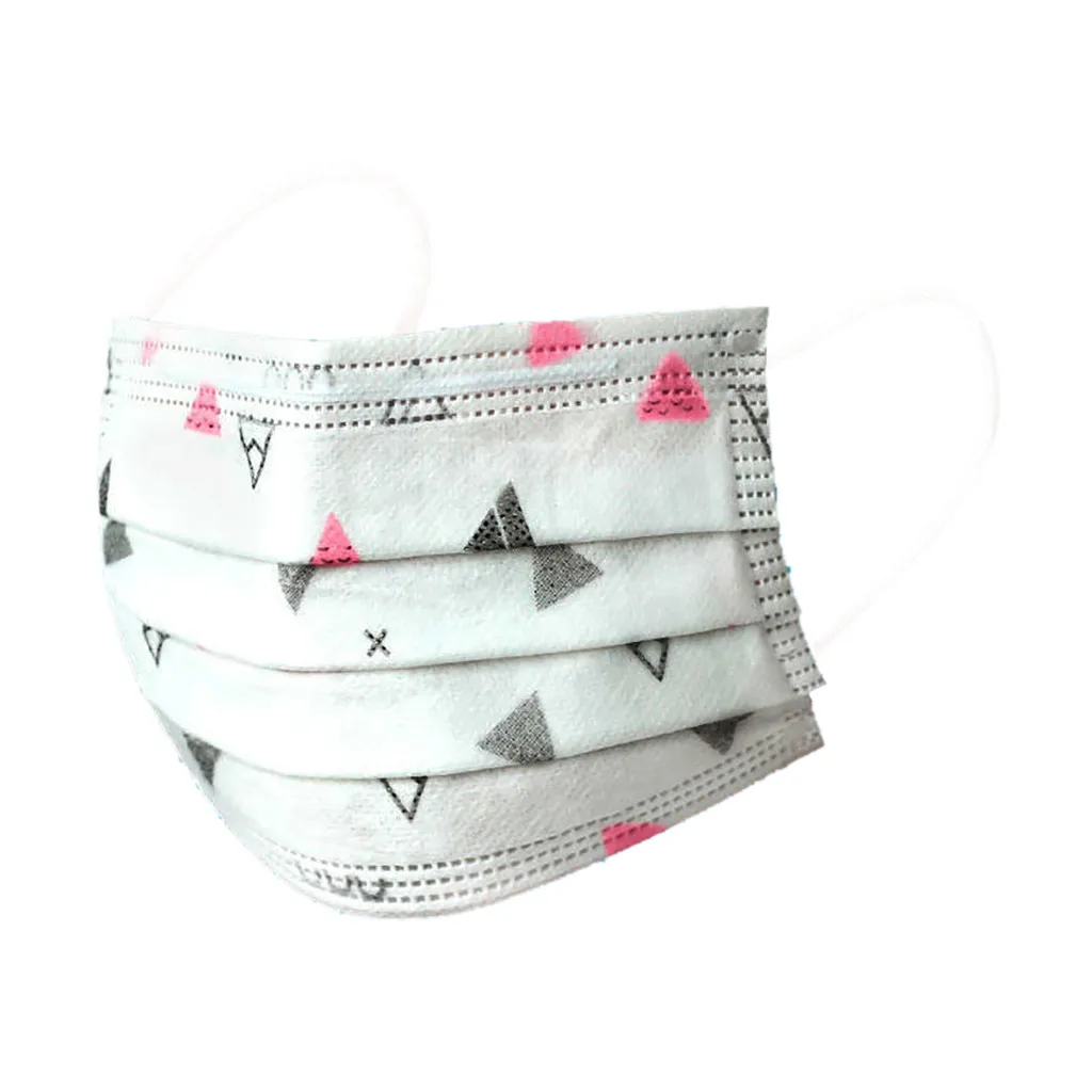 50 шт. цветной одноразовый Печатный маскарак для лица промышленный 3 слойный ушной