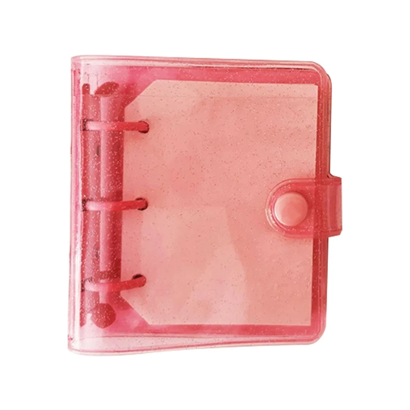 

Mini Transparent 3-Ring Binder Covers Clear PVC Notebook Student Supplies