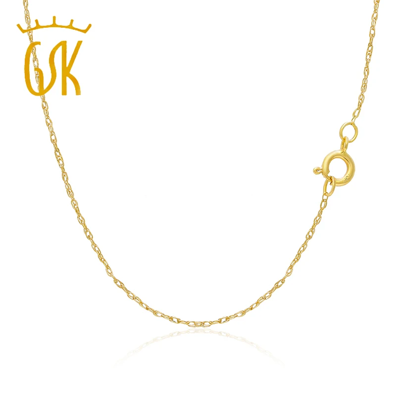 10K твердая желтая Золотая канатная цепь 18 дюймов длинная ширина 0 50 мм|Подвески| |