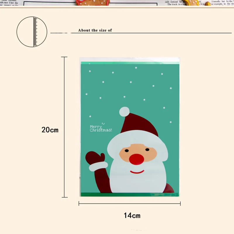 10 шт мультфильм Рождество Санта упаковка для конфет и печенья сладостей