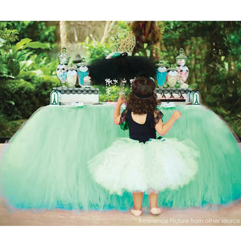1*0.8m Sweet Table Decoration Baby Shower Decorations Party Cloth Pink Tulle Tutu Skirt Romantic Wedding Favor | Дом и сад