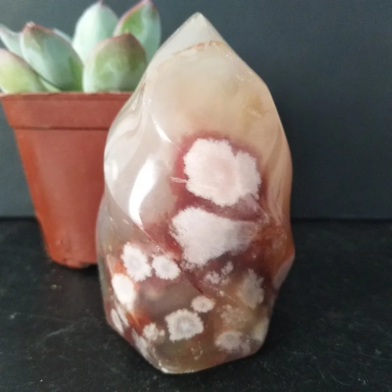 Натуральные камни Сакура агат пламя украшение дома камень чакры Исцеляющие