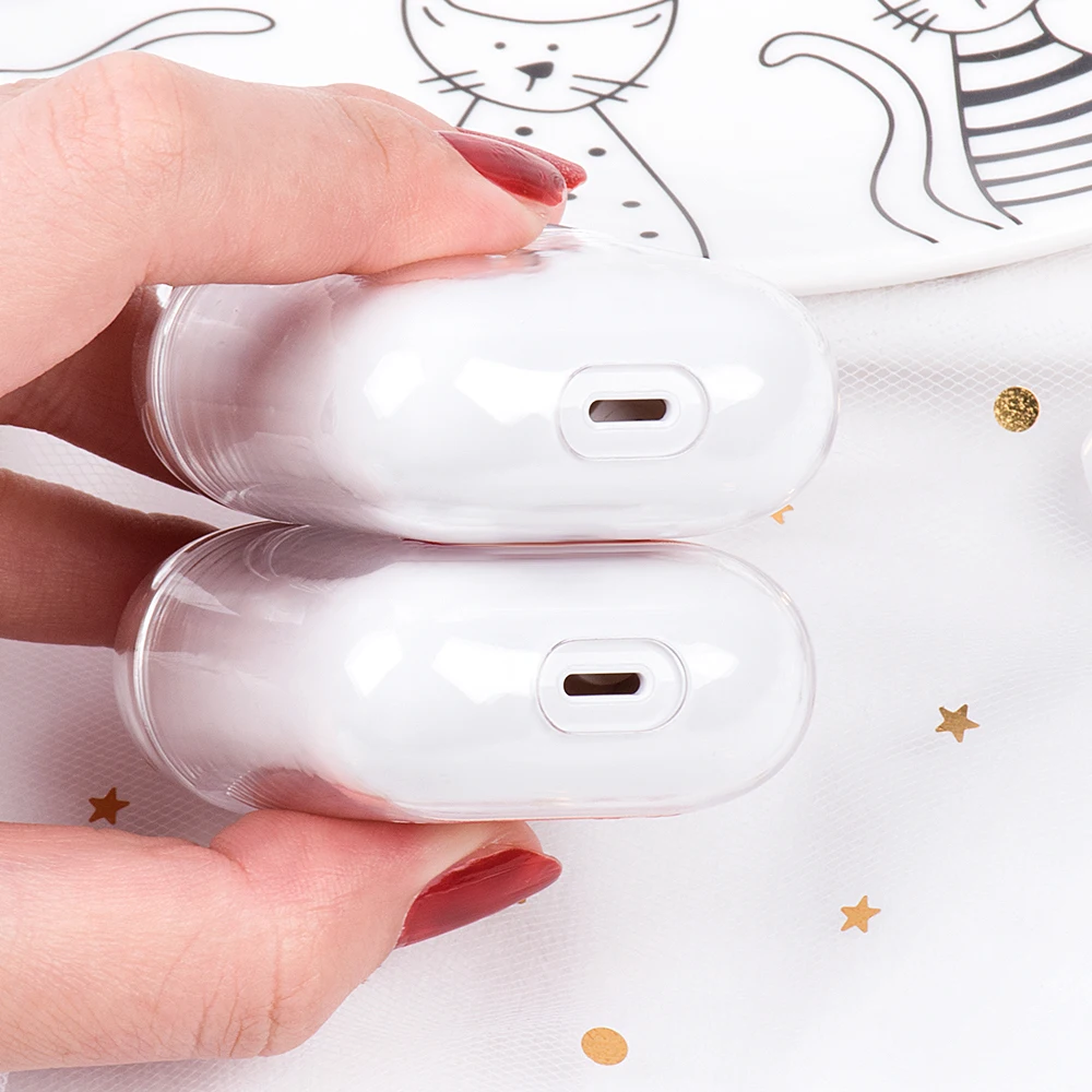 Жесткий ПК чехол для наушников Airpods 1 2 беспроводные Bluetooth наушники прозрачный