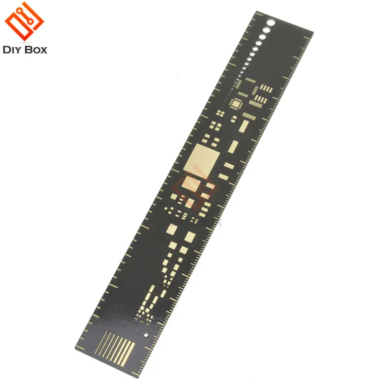 4 см PCB линейка, измерительный инструмент Многофункциональный резистор микросхема конденсатора IC SMD посылка блоки для электронных инженеров с цепочкой для ключей - Цвет: 15CM
