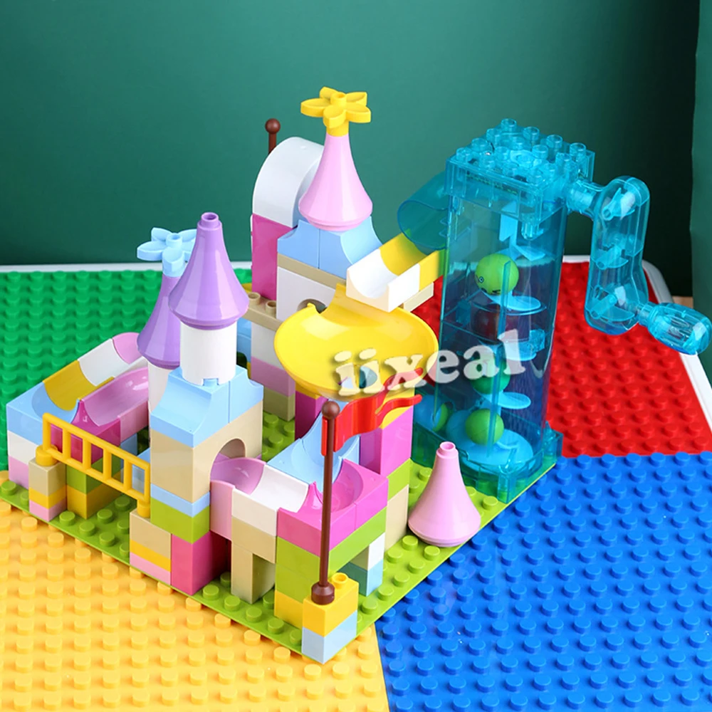 107 шт. большой кирпичи мрамор бег Воронка слайд Строительный набор сделай сам