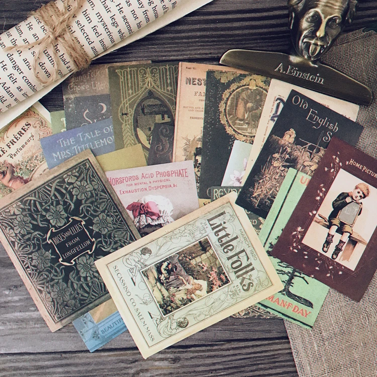 

21pcs Junk Journal Retro Vintage Material Stickers Old Film Review TN Foreign Book Cover Sticker pack back to school pegatinas