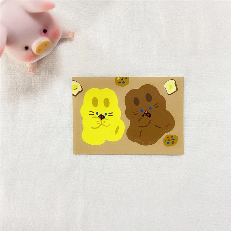 

Cute Cokkie Bear Decorative Stickers DIY Scrapbooking Ins Collage Diary Happy Plan Album Kawaii Stationery Sticker