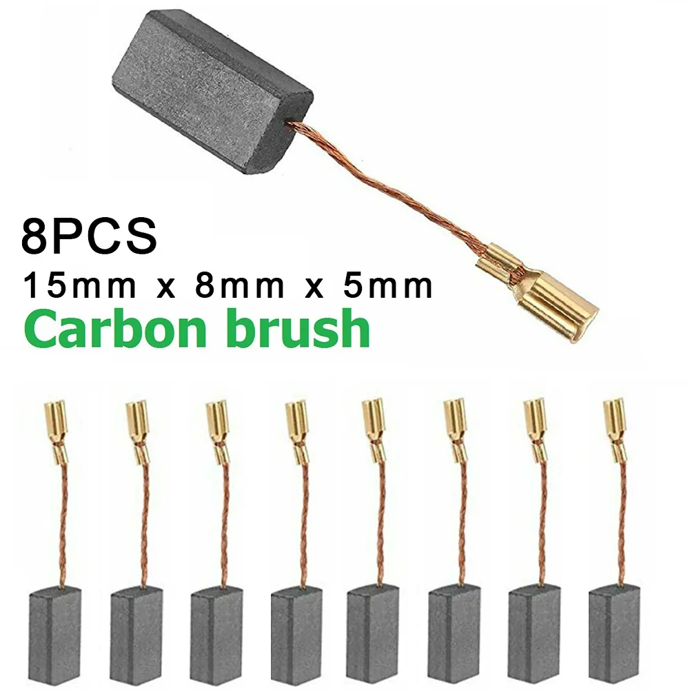 8pcs Carbon Brushes Angle Grinder Power Tool Electric Hammer Replacement New High Quality Carbon Fiber Brush Spare Parts