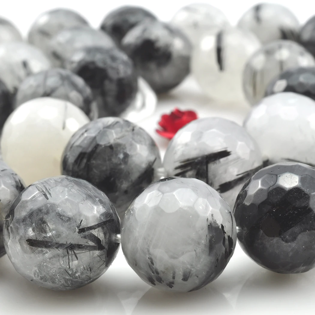 Черный кварц рутилированный 10 мм 12 натуральный драгоценный камень бусины