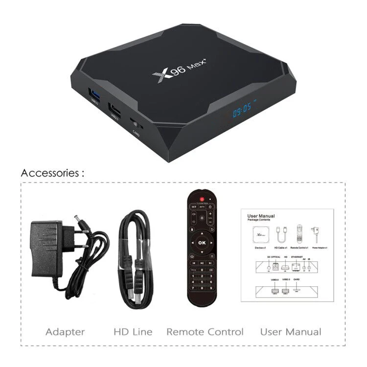 X96Max Android 9,0 Smart tv Box Amlogic S905X3 4 Гб 64 Гб 2,4G 5 ГГц двойной Wifi BT4.1 1000M H.265 8K 24 кадров в секунду телеприставка X96 Max plus