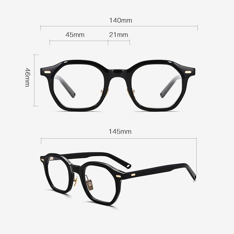 

Vintage Polygon Acetate Glasses Frame Men Women Myopia Prescription Optical Eyeglasses Frame Man Retro Luxury Brand Eyewear
