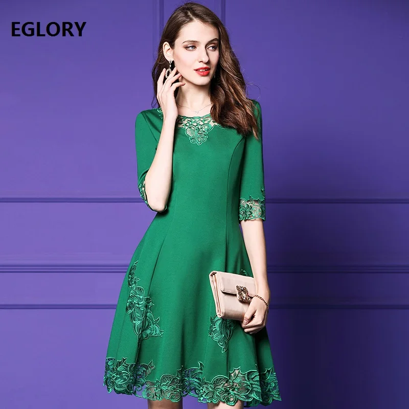 Элегантное зеленое красное платье 2020 весеннее модное Стильное женское с круглым