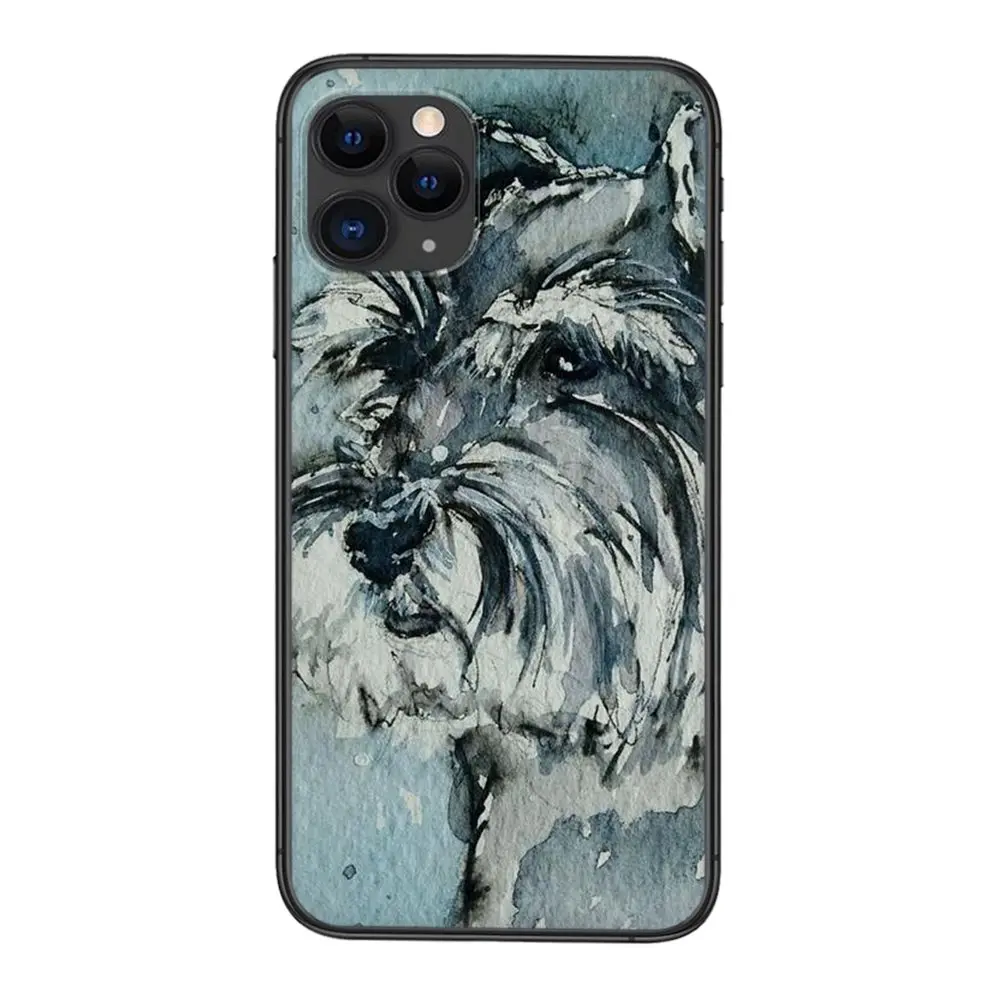 Миниатюрные магазины чехлы для сотового телефона с изображением собаки шнауцера