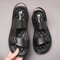 summer sandals men leather classic roman sandals 2021 slipper outdoor sneaker beach rubber flip flops men water trekking sandals