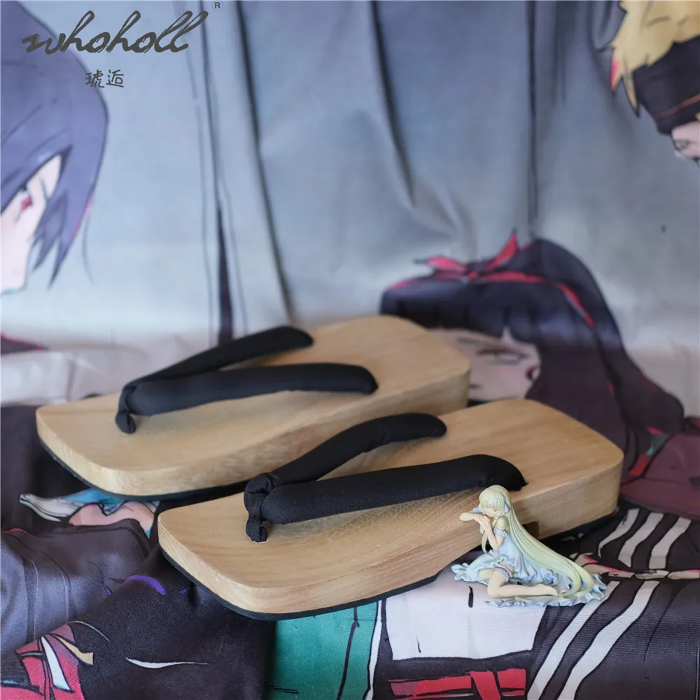 Man Samurai Cos Geta Japanese Wood Clogs Shoes Summer Flat Slippers Demon Slayer Flip Flops Cosplay | Тематическая одежда и