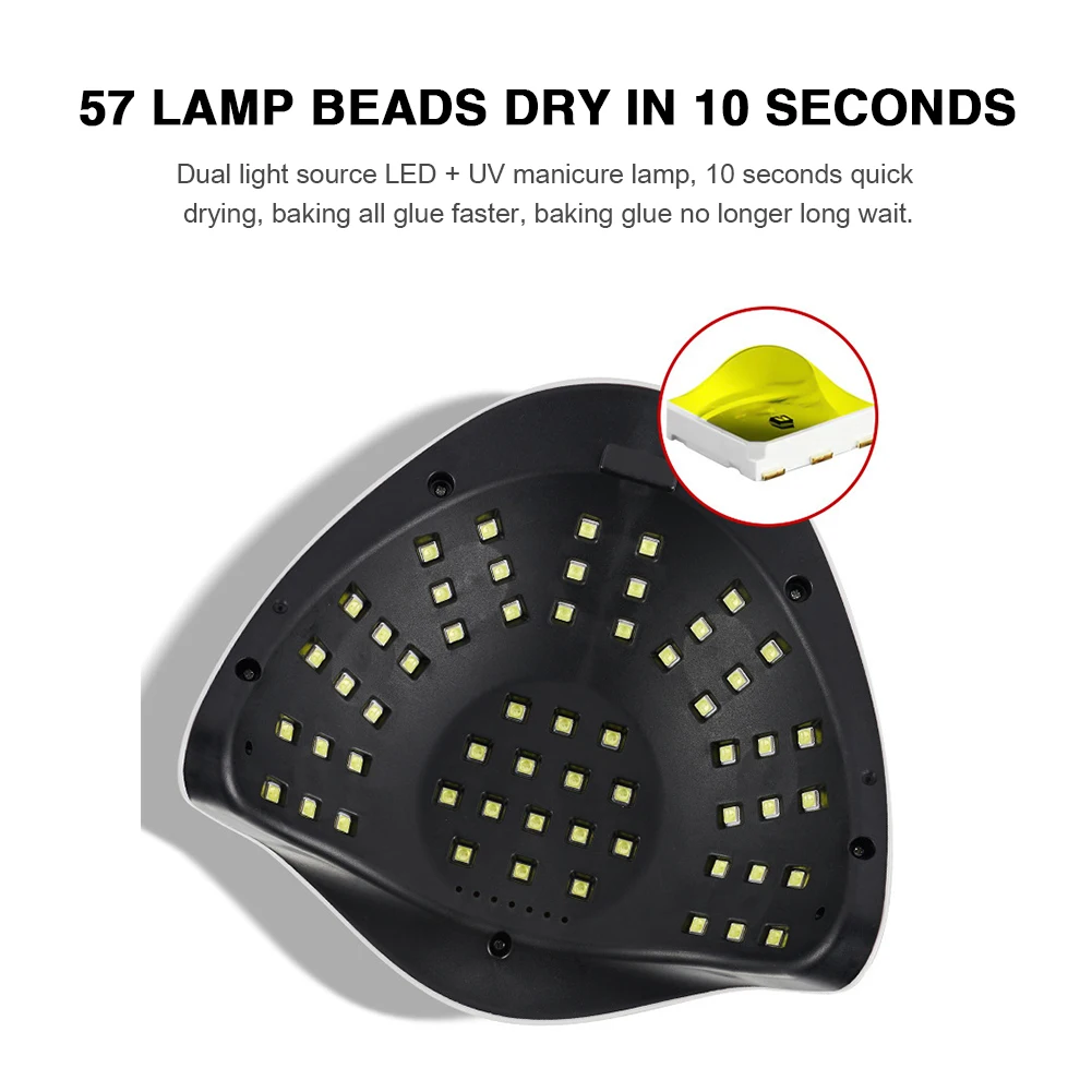 Светодиодный УФ лампы для ногтей Гель лак отверждения 180W Pro маникюра и педикюра