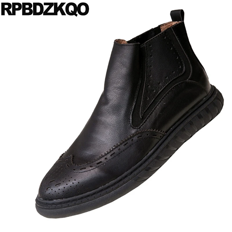 Ботинки без шнуровки зимние ботинки ручной работы из натуральной кожи