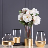 gold vase storage cup glass vase home desktop decor vase on promotion